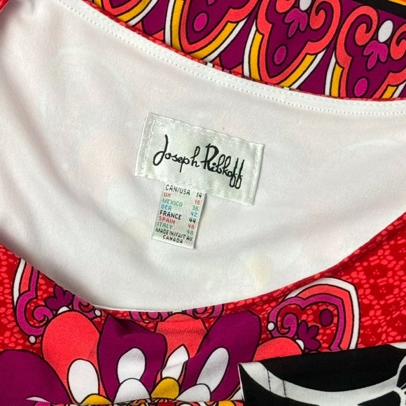 Joseph Ribkoff Boho Multicolour Mixed Print Mandala Lined Sheath Dress Large - Picture 8 of 12